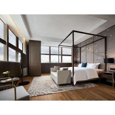 Wood hotel twin bedroom furniture bed for hotel room furniture