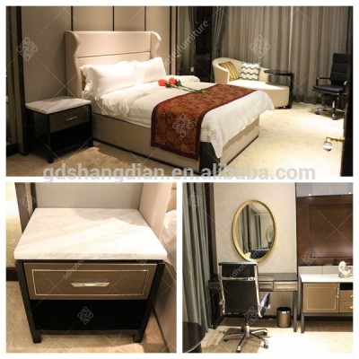 Kingsize Wooden Hotel Bedroom Furniture Sets Popular Saudi Arabia